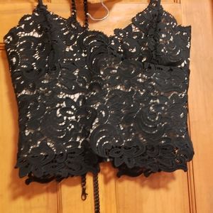 Black lace corset top l